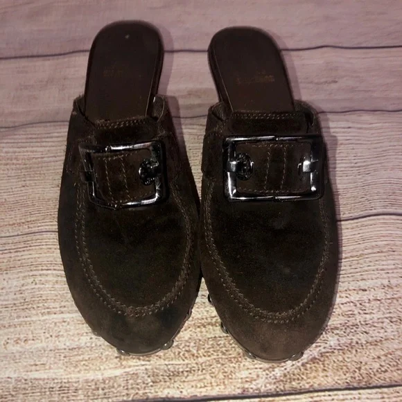 Stuart Weitzman Double Agent Cola Suede Mule - Picture 8 of 12